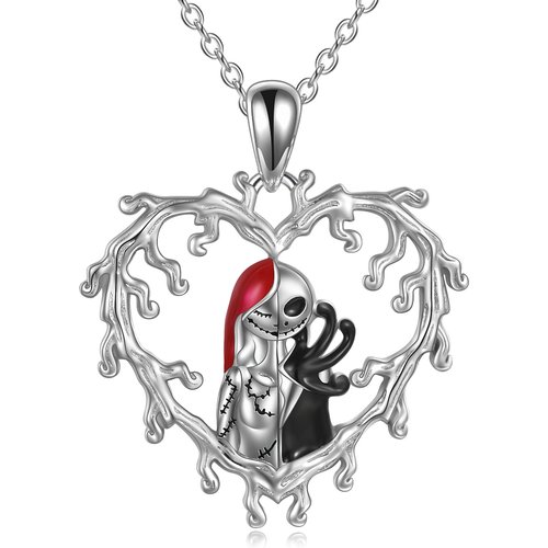 Sterling Silver Two-tone Heart Pendant Necklace