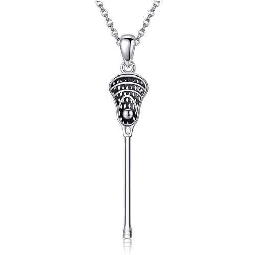 Sterling Silver Two-tone Hockey Pendant Necklace