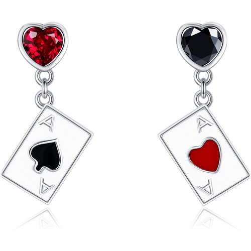 Sterling Silver Two-tone Personalized Birthstone Initial Heart Drop Earrings for Women