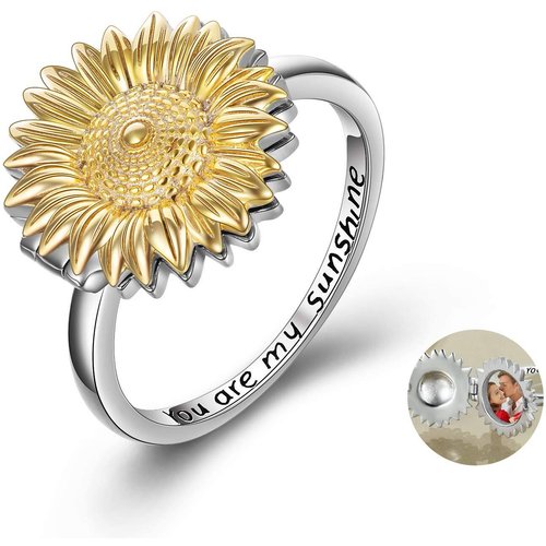 Sterling Silver Two-tone Personalized Photo Ring