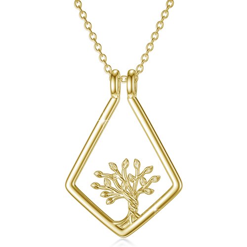 Sterling Silver Two-tone Tree Of Life Pendant Necklace