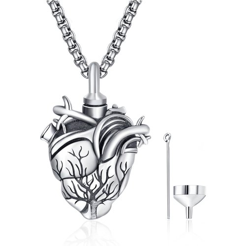 Sterling Silver Tree Of Life & Heart Urn Necklace For Ashes