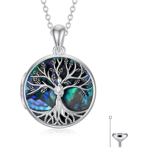 Sterling Silver Tree Of Life Mom & Baby Urn Necklace for Ashes