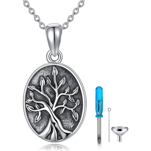 Sterling Silver Tree Of Life Pendant Necklace with Engraved Word