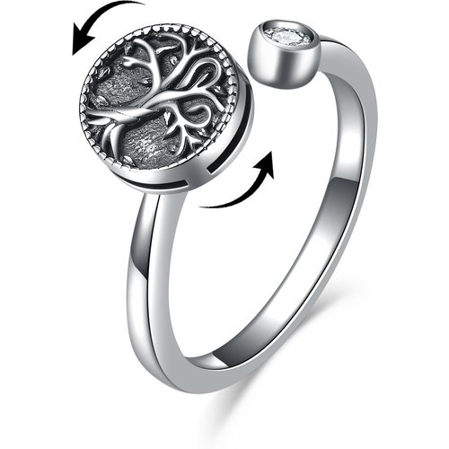 Sterling Silver Tree Of Life Spinner Ring