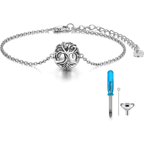 Sterling Silver Tree Of Life Urn Bracelet for Ashes