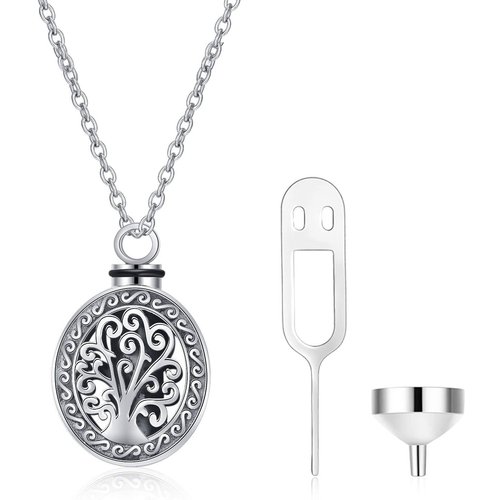 Sterling Silver Tree Of Life Urn Necklace for Ashes