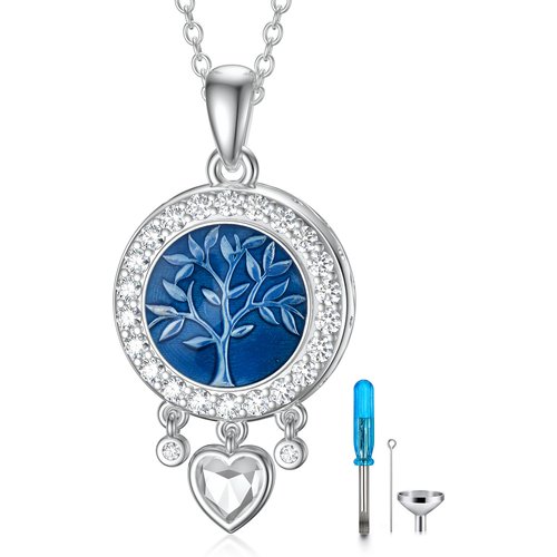 Sterling Silver Tree of Life Urn Necklace for Ashes for Women