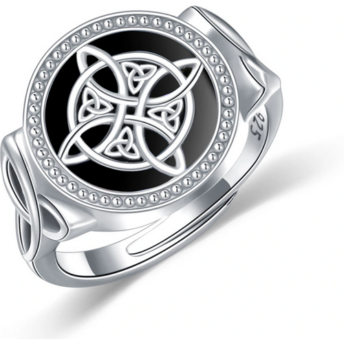 Sterling Silver Turquoise Celtic Knot & Witch Knot Ring