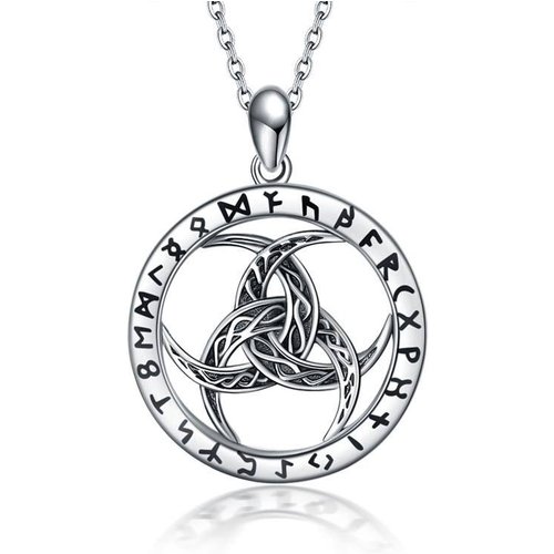 Sterling Silver Viking Rune Pendant Necklace