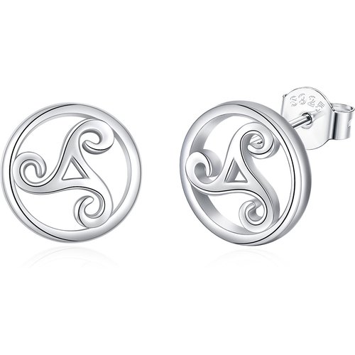 Sterling Silver Viking Rune Stud Earrings