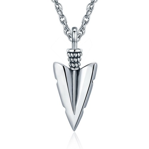 Sterling Silver Viking Rune Vegvisir Arrow Pendant Necklace