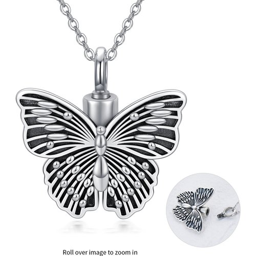 Sterling Silver Vintage Butterfly Pendant Necklace