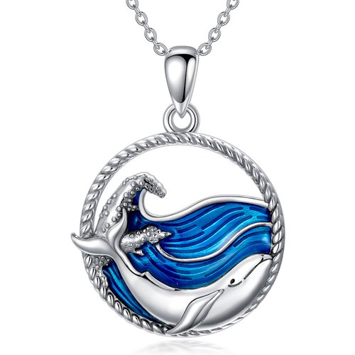Sterling Silver Whale Pendant Necklace