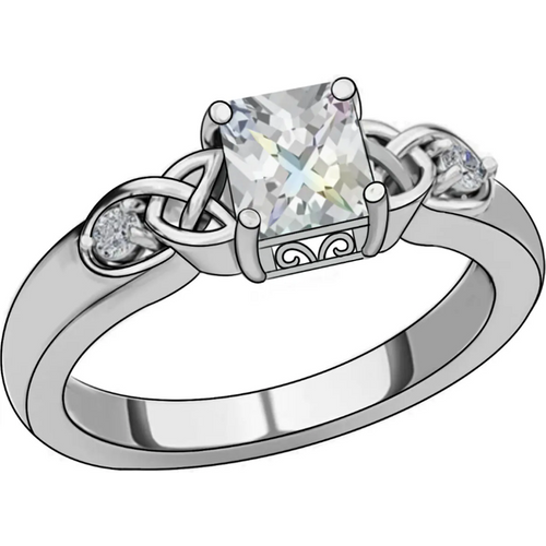 Sterling Silver Cubic Zirconia Wildflowers Ring