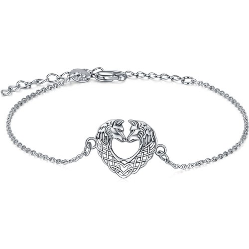 Sterling Silver Wolf Charm Bracelet