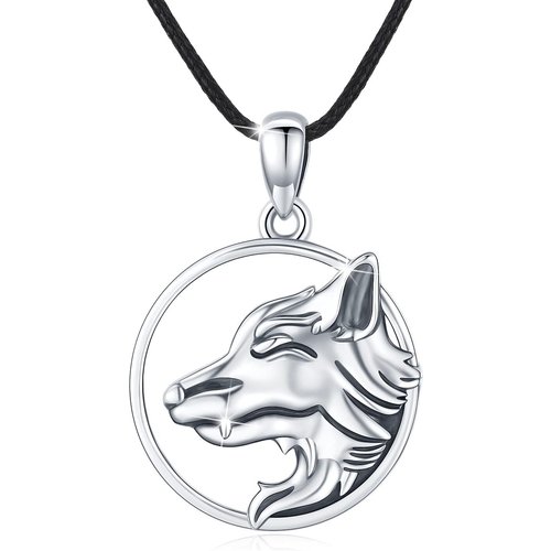 Sterling Silver Wolf Pendant Necklace
