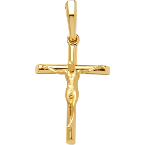 Sterling Silver with Yellow Gold Plated Crucifix Pendant