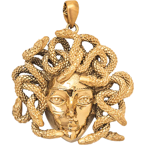 Sterling Silver with Yellow Gold Plated Medusa Pendant Charms