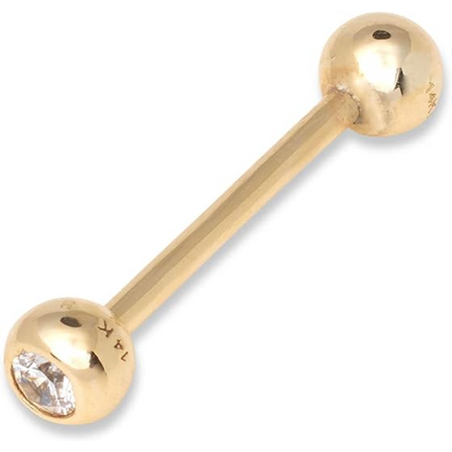 Sterling Silver with Yellow Gold Plated Moissanite Bar Tongue Jewelry