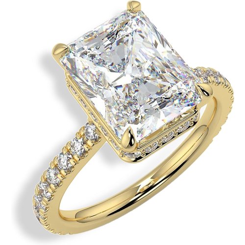 Sterling Silver With Yellow Gold Plated Square Moissanite Engagement Ring For Couple