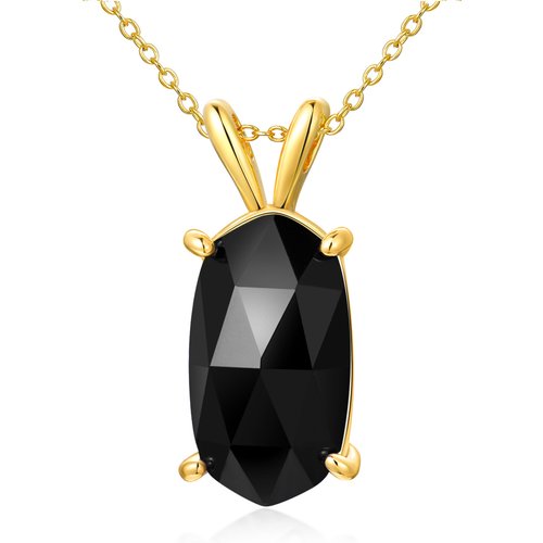 Gold Vermeil Oval Agate Pendant Necklace for Women