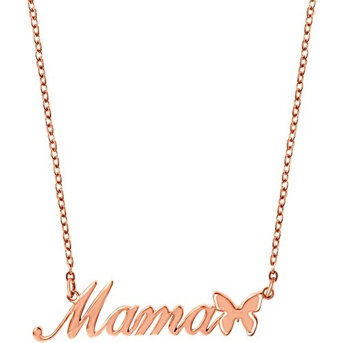 Sterling Silver with Rose Gold Plated & Personalized Classic Name Butterfly Pendant Necklace
