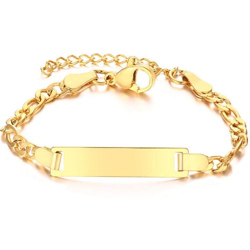 Sterling Silver with Yellow Gold Plated Personalized Classic Name Identification Bracelet