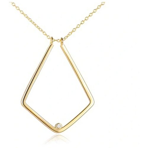 Sterling Silver with Yellow Gold Plated Cubic Zirconia Ring Holder Pendant Necklace