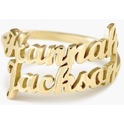 Sterling Silver with Yellow Gold Plated Personalized Classic Name Ring