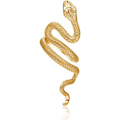 Sterling Silver with Yellow Gold Plated Snake Open Ring