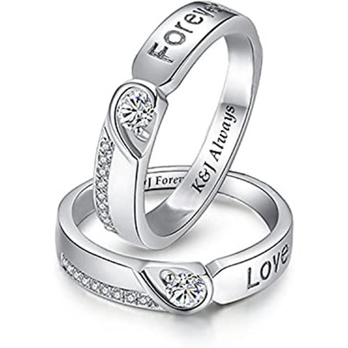 Sterling Silver Zircon Couple Ring