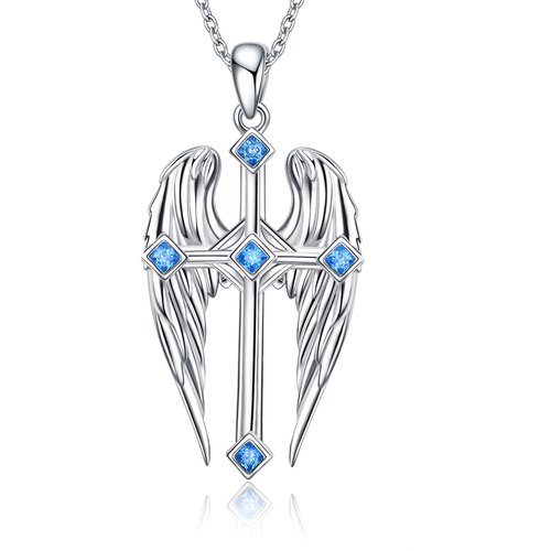 Sterling Silver Zircon Cross Pendant Necklace