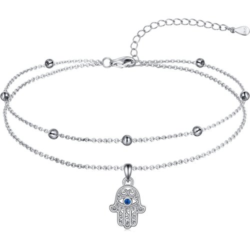 Sterling Silver Zircon Devil's Eye Layerered Bracelet