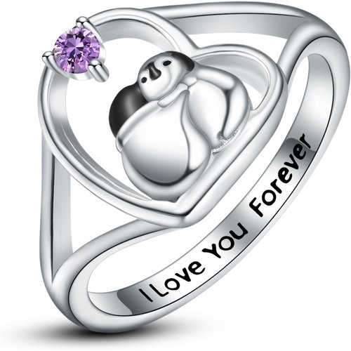 Sterling Silver Zircon Penguin Ring
