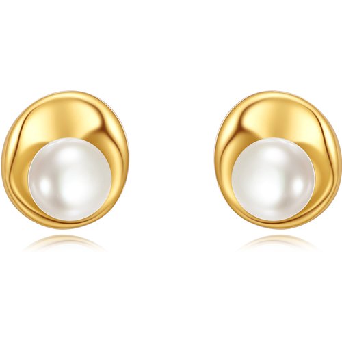 10K Gold Bead Stud Earrings