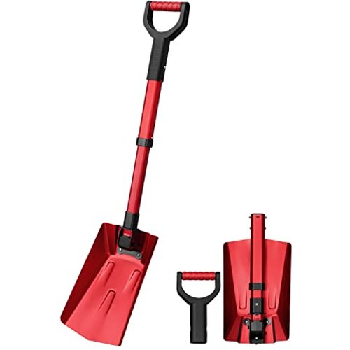 AstroAI 39 Inch Folding Snow Shovel, Snow Shovel for Car, Red