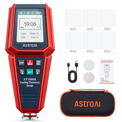 CT1500G Paint Thickness Gauge with Limit Alarm, 4-Direction Rotating Screen, Resol 0.01mil