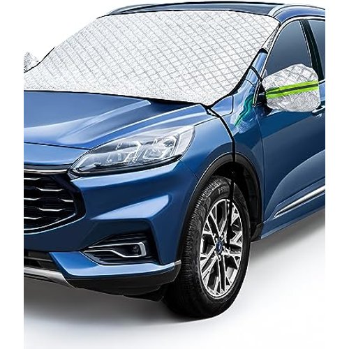 AstroAI Windshield Snow Cover, Windshield Cover for Ice and Snow 4-Layer Protection for Snow, Ice, UV, Frost Wiper & Mirror Covers
