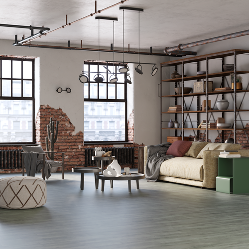 Suelo vinílico spc clic medio girraween efecto madera gris artens gr116