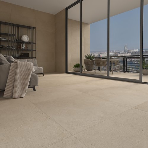 Suelo porcelánico besana efecto piedra sand 100x100 cm c1