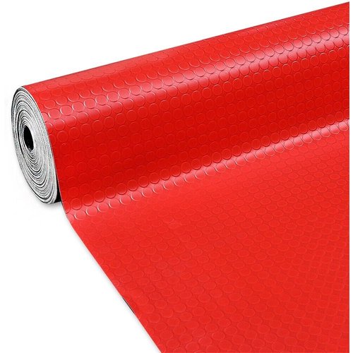 Alfombra goma pvc roja 100x1300 cm corredor revestimiento piso plataforma burbujas antideslizante