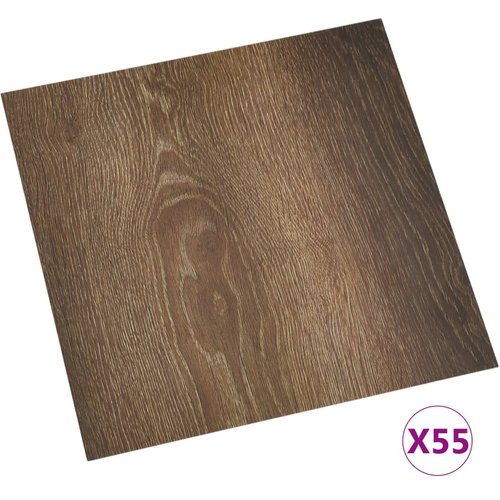 55 piezas lamas para suelo autoadhesivas | tarimas de suelo | tarimas autoadhesivas pvc 5,11 m² marrón cfw57160