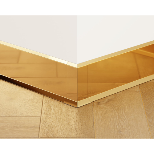 Juego de 4 esquinas exteriores modulares para rodapiés 8cm x 3cm x 3cm - oro pulido