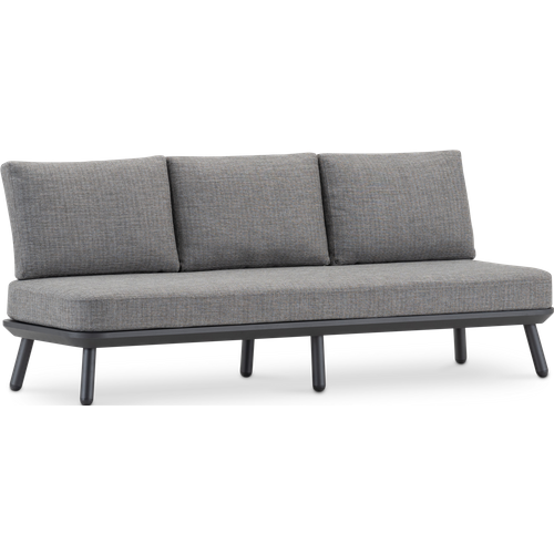 Sofá de jardín antracita y cuerda gris 3 plazas - matilda