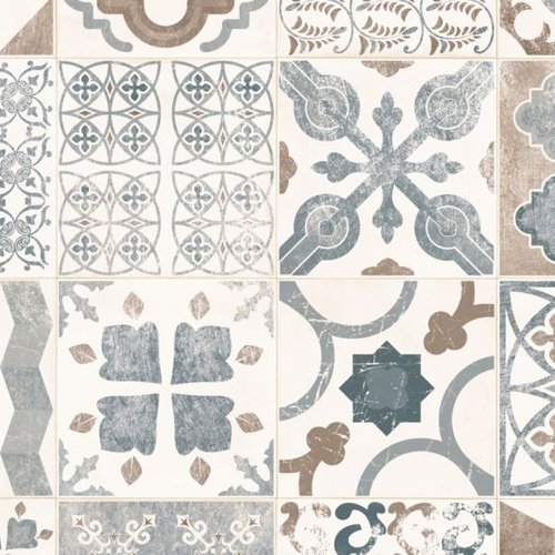 Suelo de linóleo - baldosas de cemento - natural - rollo 3m x 3m