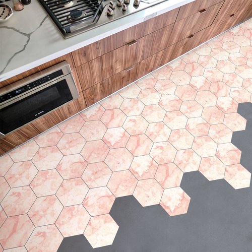 Vinilo piso de mármol hexágonos vernazza antideslizante - adhesivo pared - sticker revestimiento - 1 adhesivo 60x135cm-10stickershexagones30x26cm