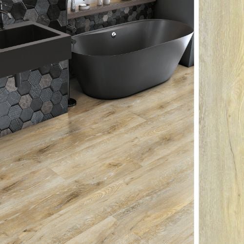 Suelo vinílico spc formato xl con subsuelo incorporado (6.5mm) en clic - 15 cajas (26.18 m²) madera antigua