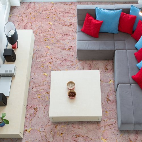 Vinilo suelo de mármol rosa bohemio antideslizante - adhesivo pared - sticker revestimiento - 1 adhesivo 60x60cm