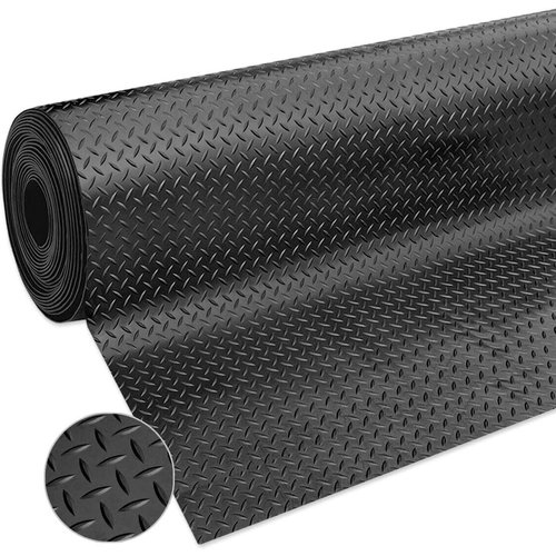 Alfombra en goma aislante antideslizante a prueba de golpes cubre suelo negro 120x280 cm